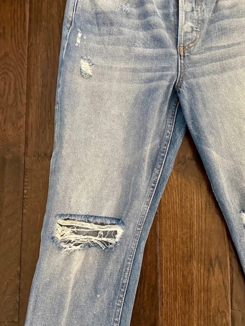 BOYISH Billy High Waist Slim Straight Jeans in Easy Rider | Size 27 | Distressed - Picture 7 of 10